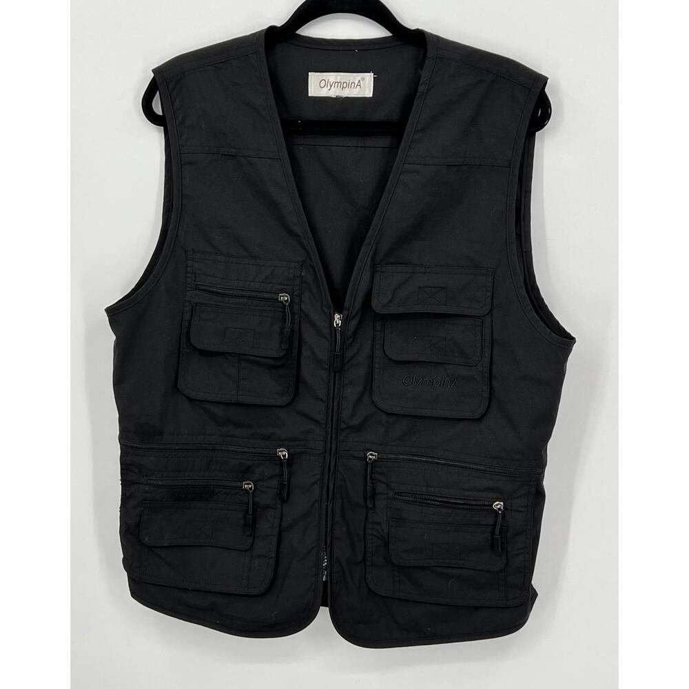 Utility Vest with Multiple Pockets‎ Black Size Medium OlympinA